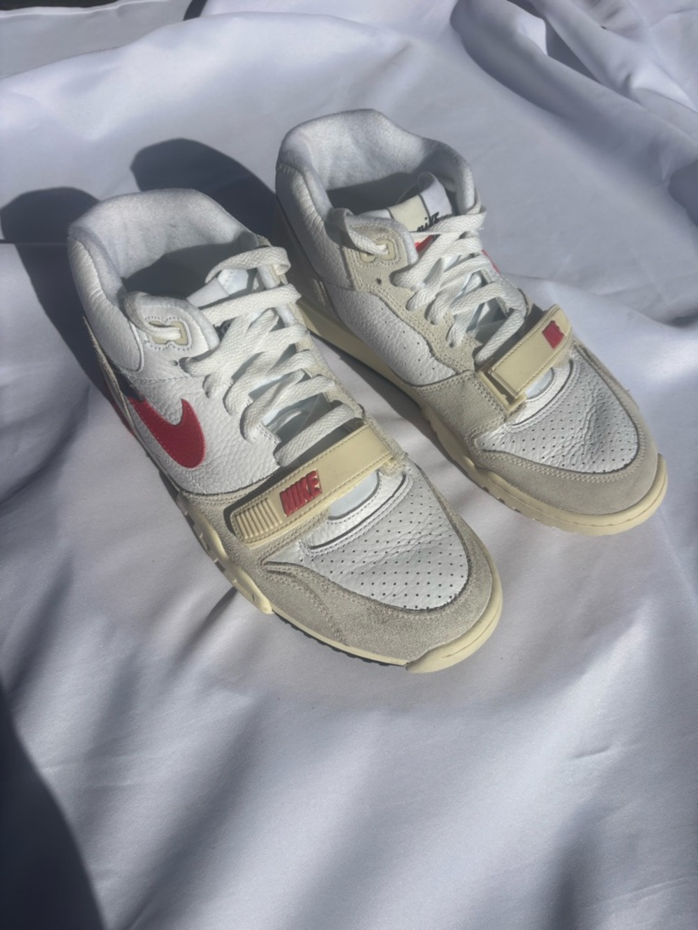 Nike Air Trainer 1 Mid Leather White Black University Red Men’s Size 9.5